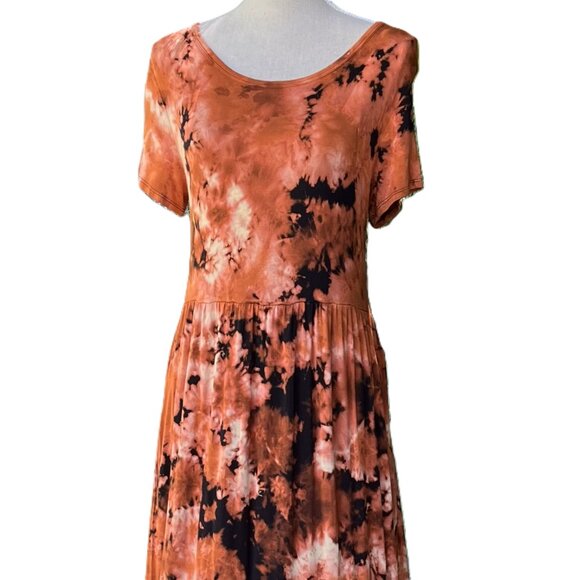 π Tie-Dye Soft Stretch Maxi Dress for Tall Women | Hidden Pockets | Micromodal - Picture 2 of 5